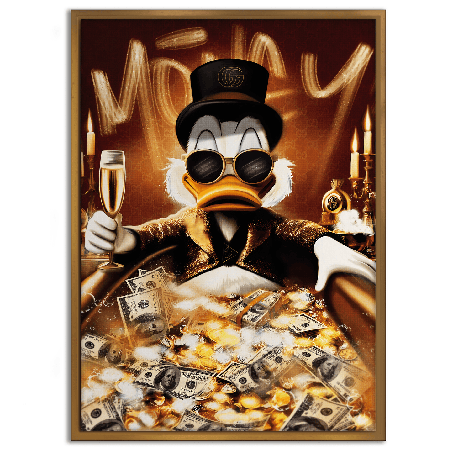 Bathing Dagobert - Leinwandbild Pop Art / Motivation