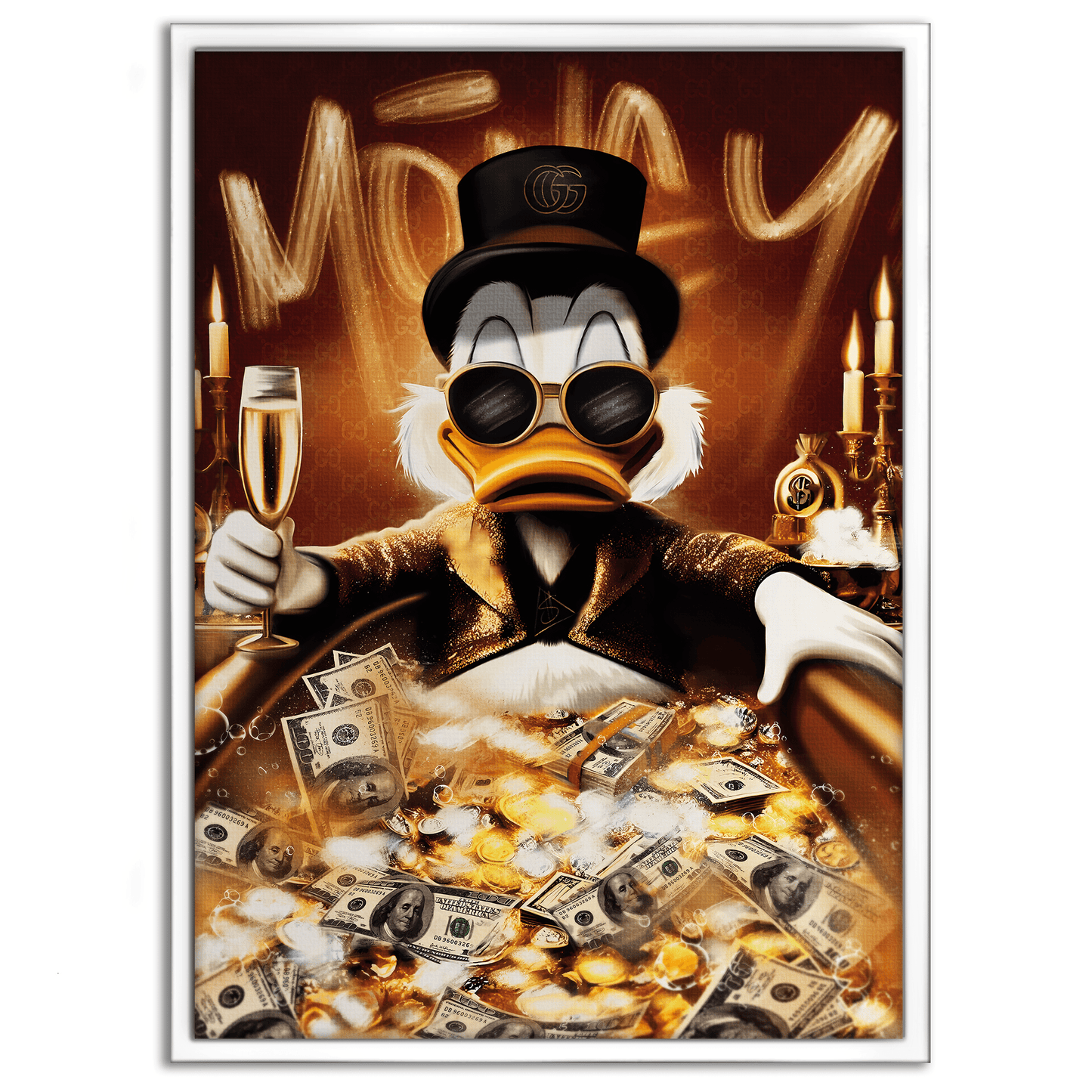 Bathing Dagobert - Leinwandbild Pop Art / Motivation