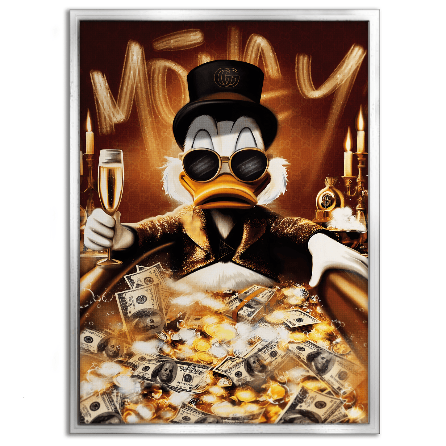 Bathing Dagobert - Leinwandbild Pop Art / Motivation