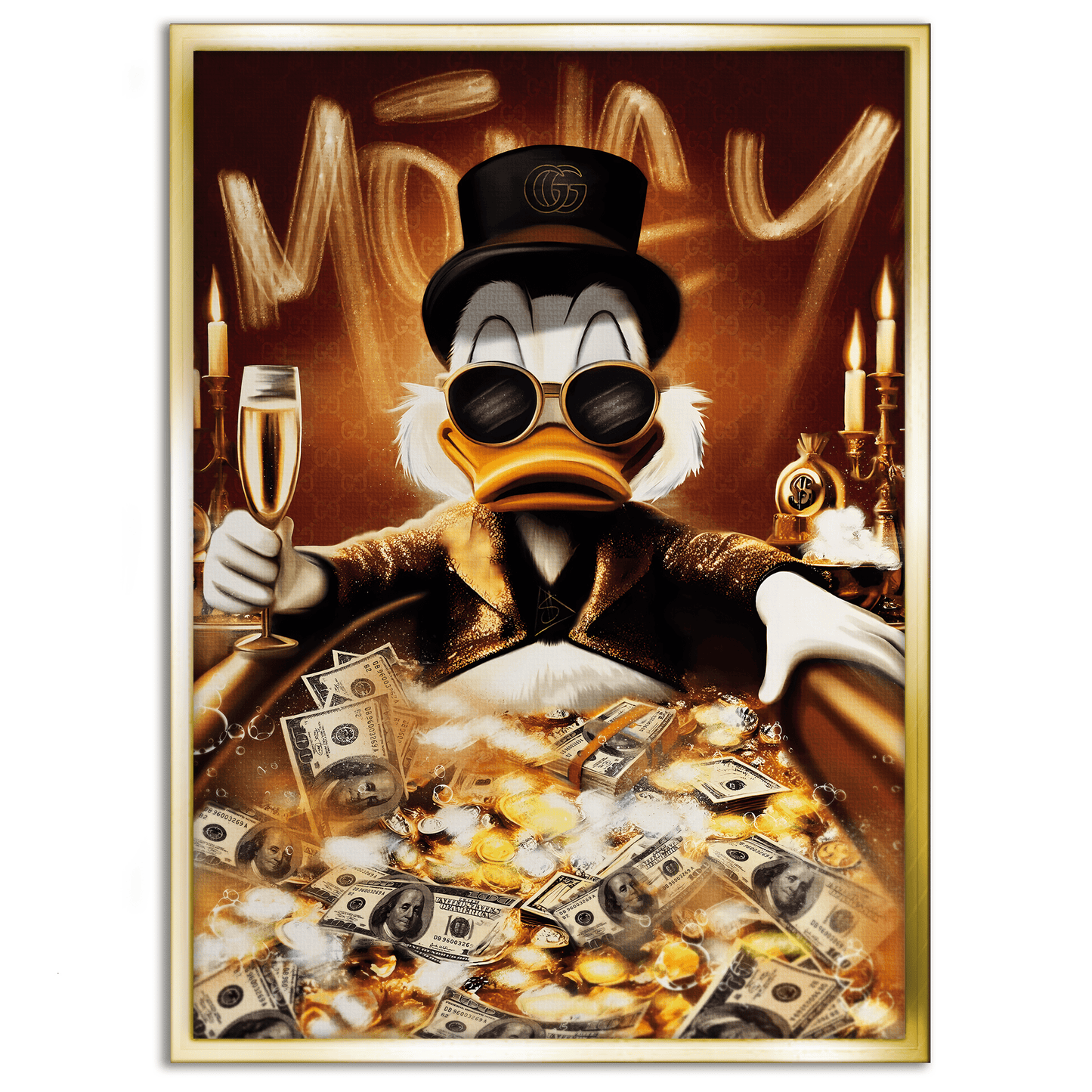 Bathing Dagobert - Leinwandbild Pop Art / Motivation