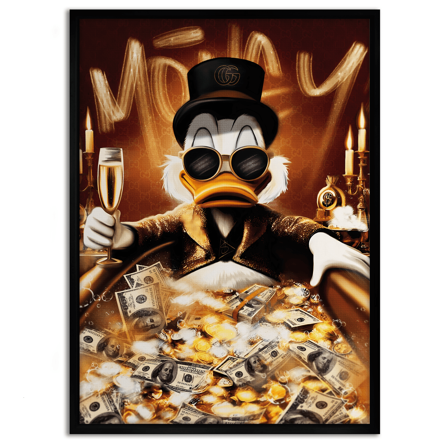 Bathing Dagobert - Leinwandbild Pop Art / Motivation