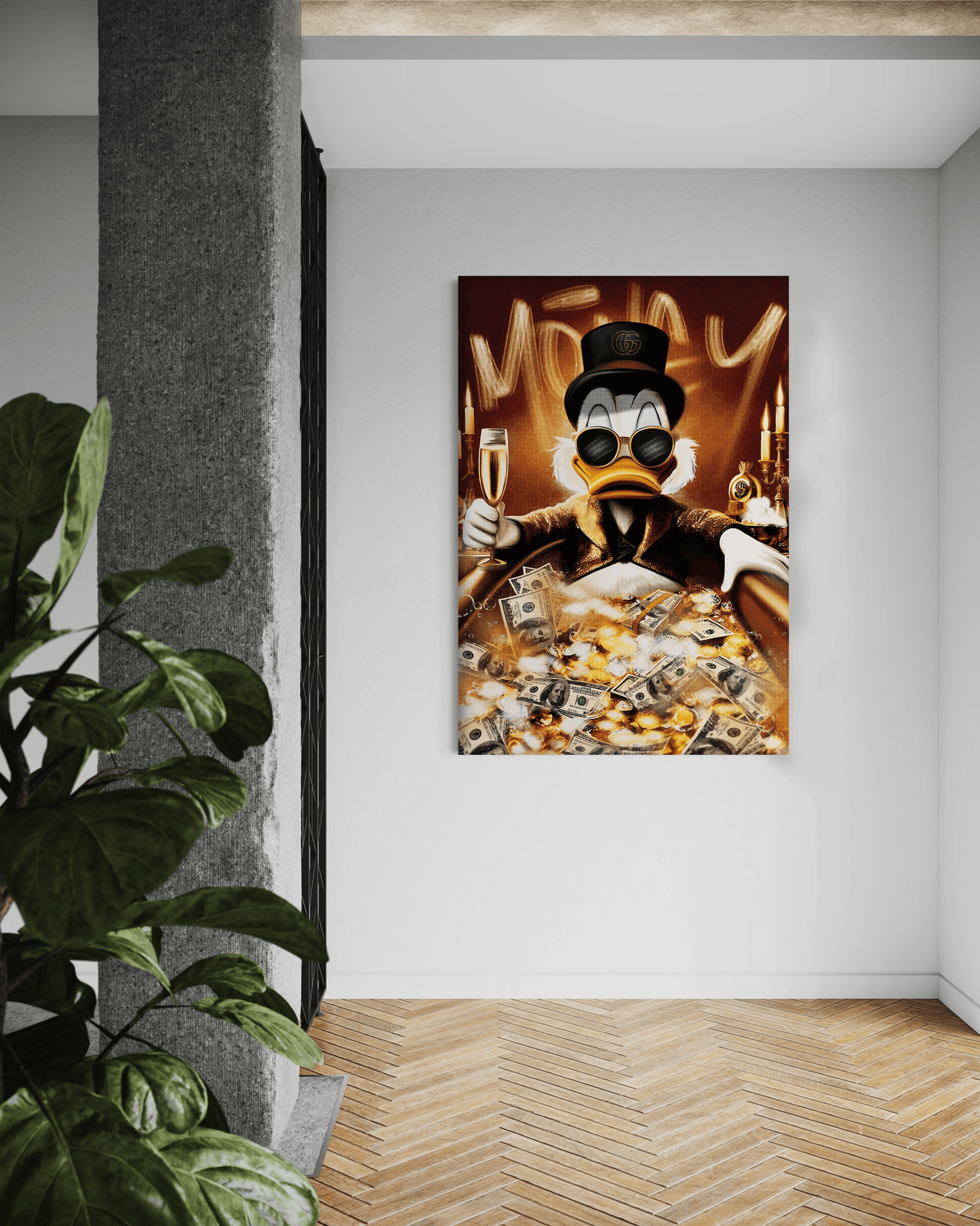 Bathing Dagobert - Leinwandbild Pop Art / Motivation