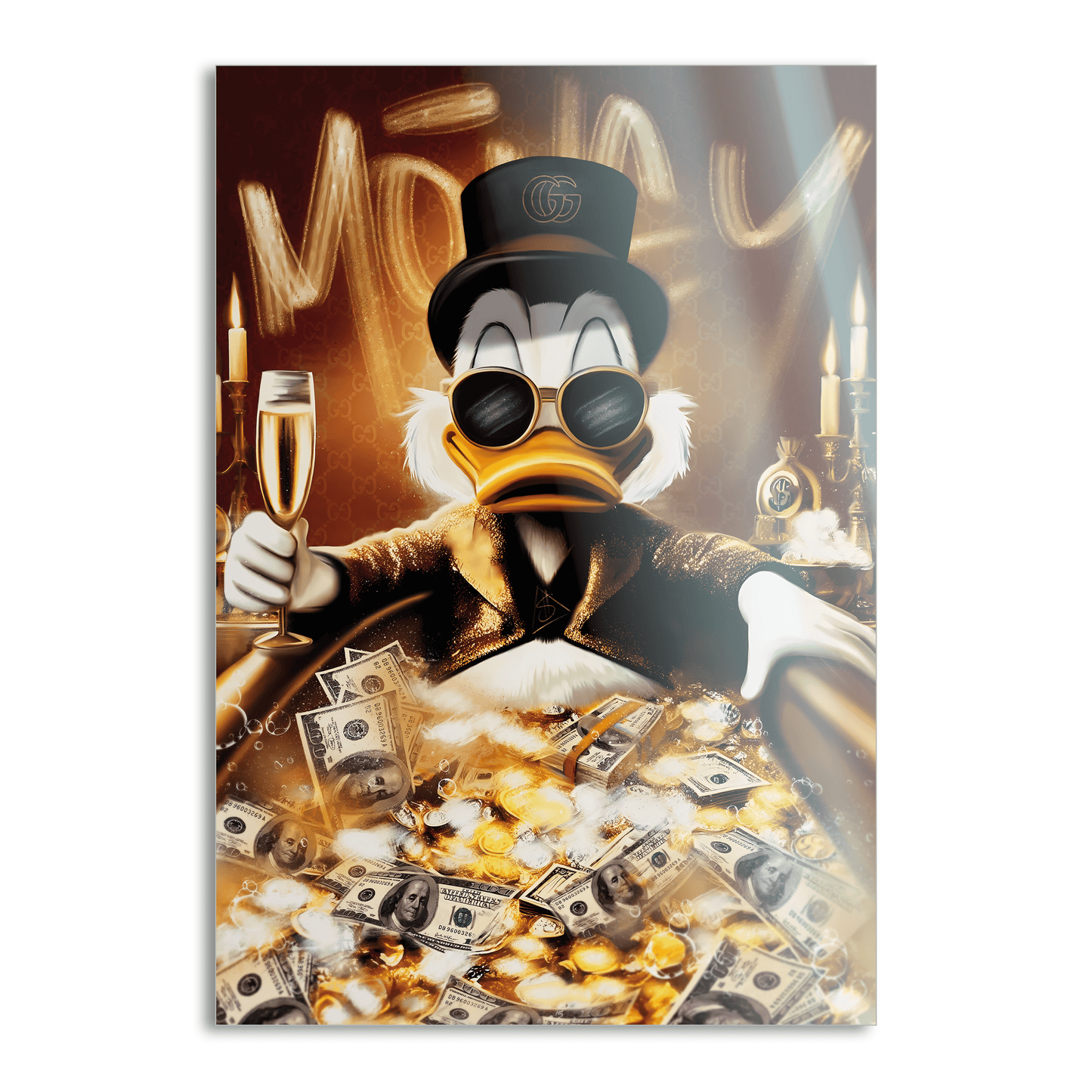 Bathing Dagobert - Leinwandbild Pop Art / Motivation