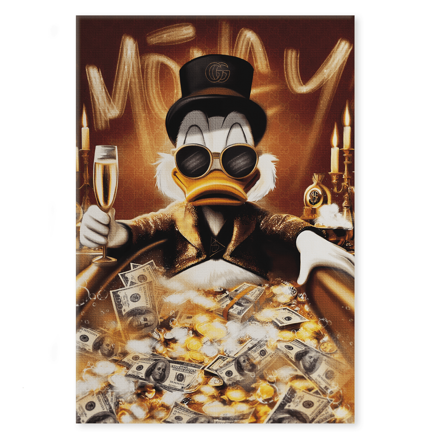 Bathing Dagobert - Leinwandbild Pop Art / Motivation