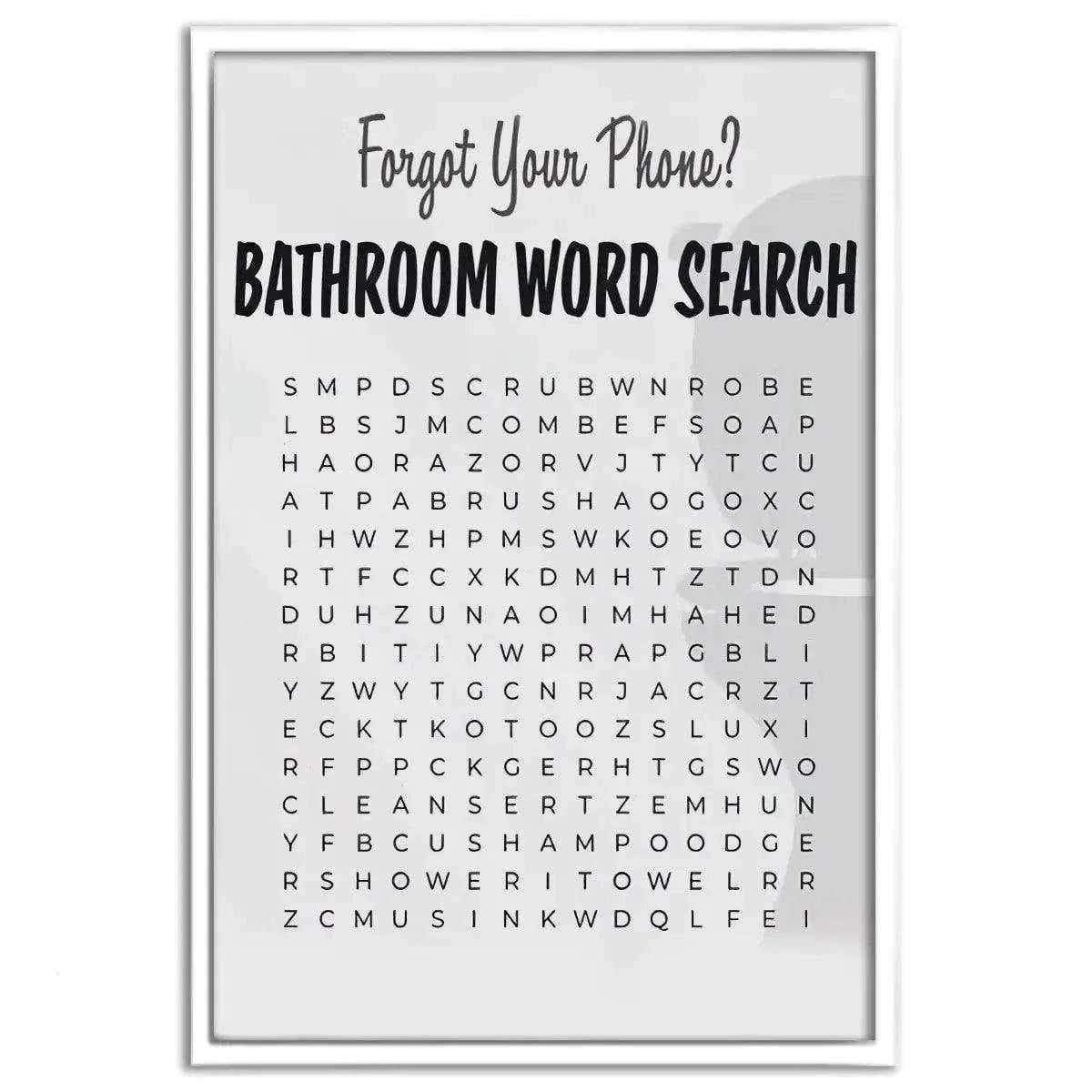 Bathroom Word Search - Leinwandbild Lifestyle