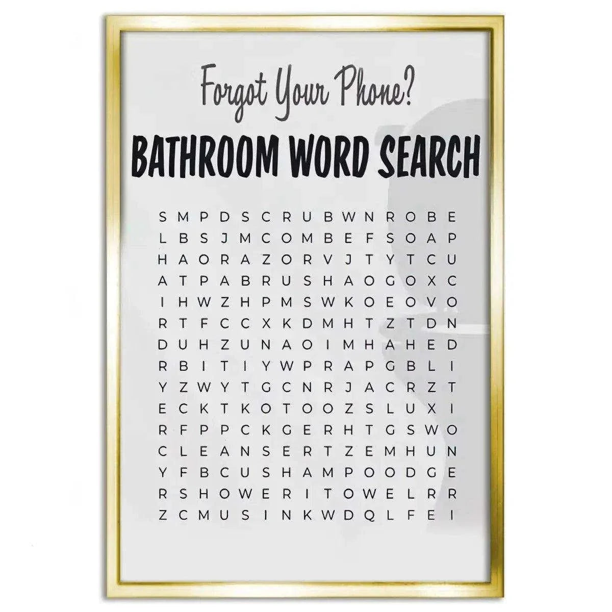 Bathroom Word Search - Leinwandbild Lifestyle