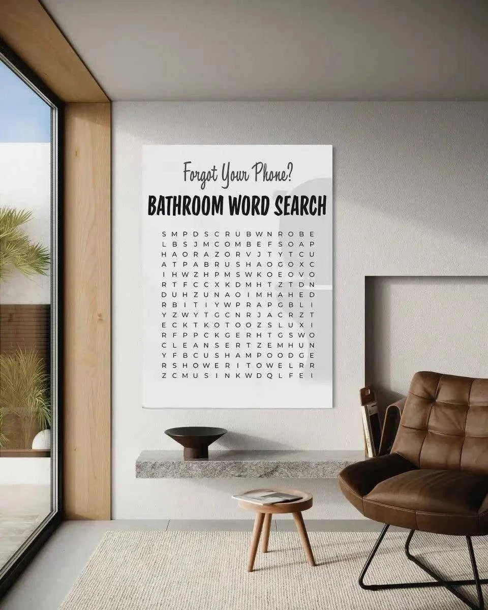 Bathroom Word Search - Leinwandbild Lifestyle