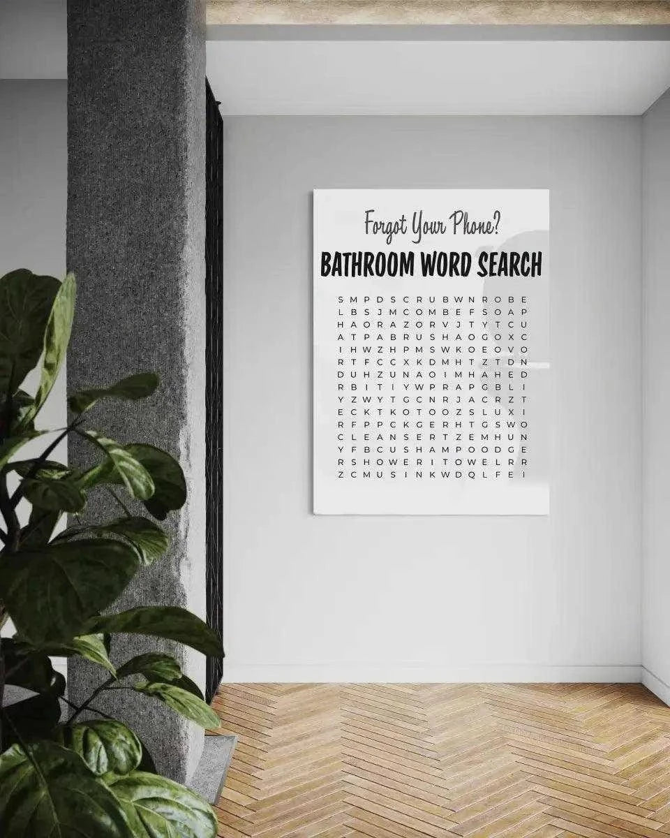 Bathroom Word Search - Leinwandbild Lifestyle