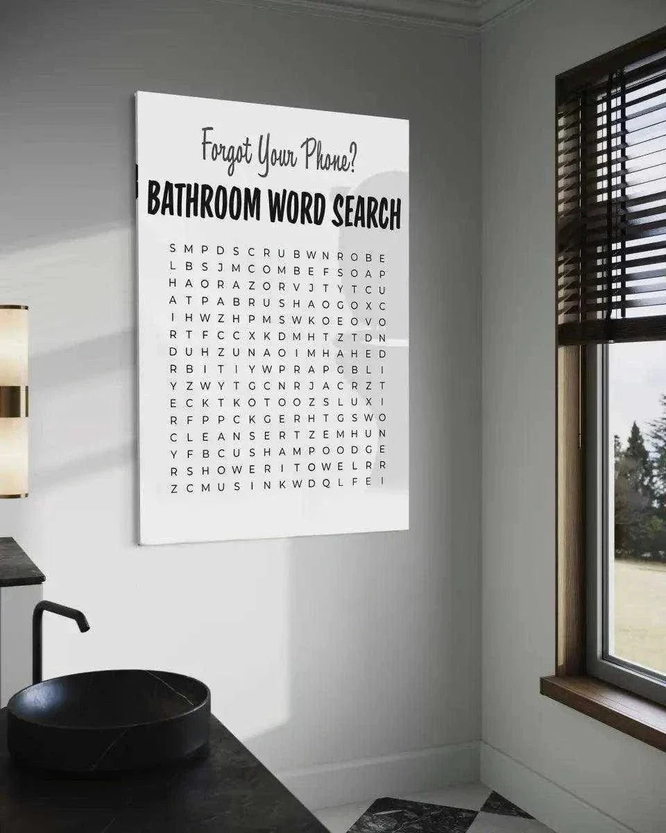Bathroom Word Search - Leinwandbild Lifestyle
