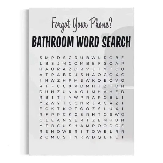 Bathroom Word Search - Leinwandbild Lifestyle
