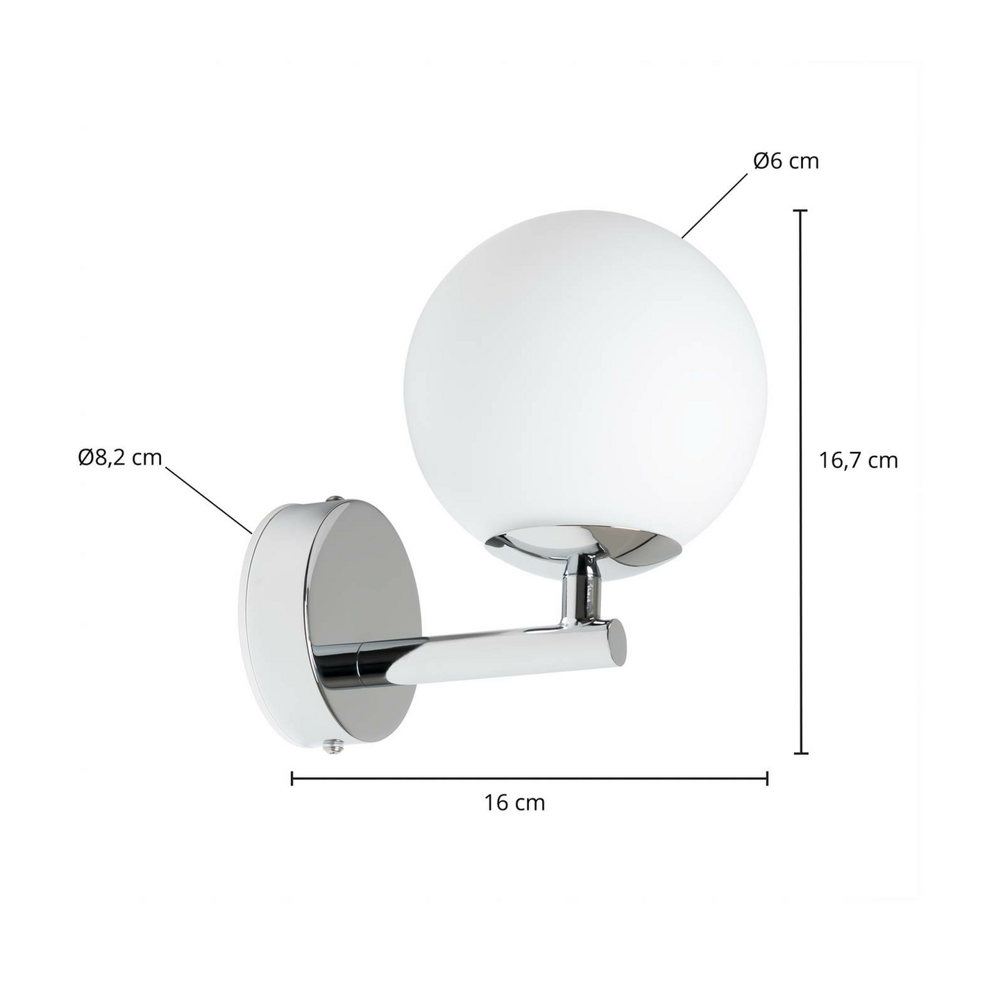 B-flokks Arcchio Maviris LED veggljós fyrir baðherbergi, vegglampi, inniljós, glerkúla 