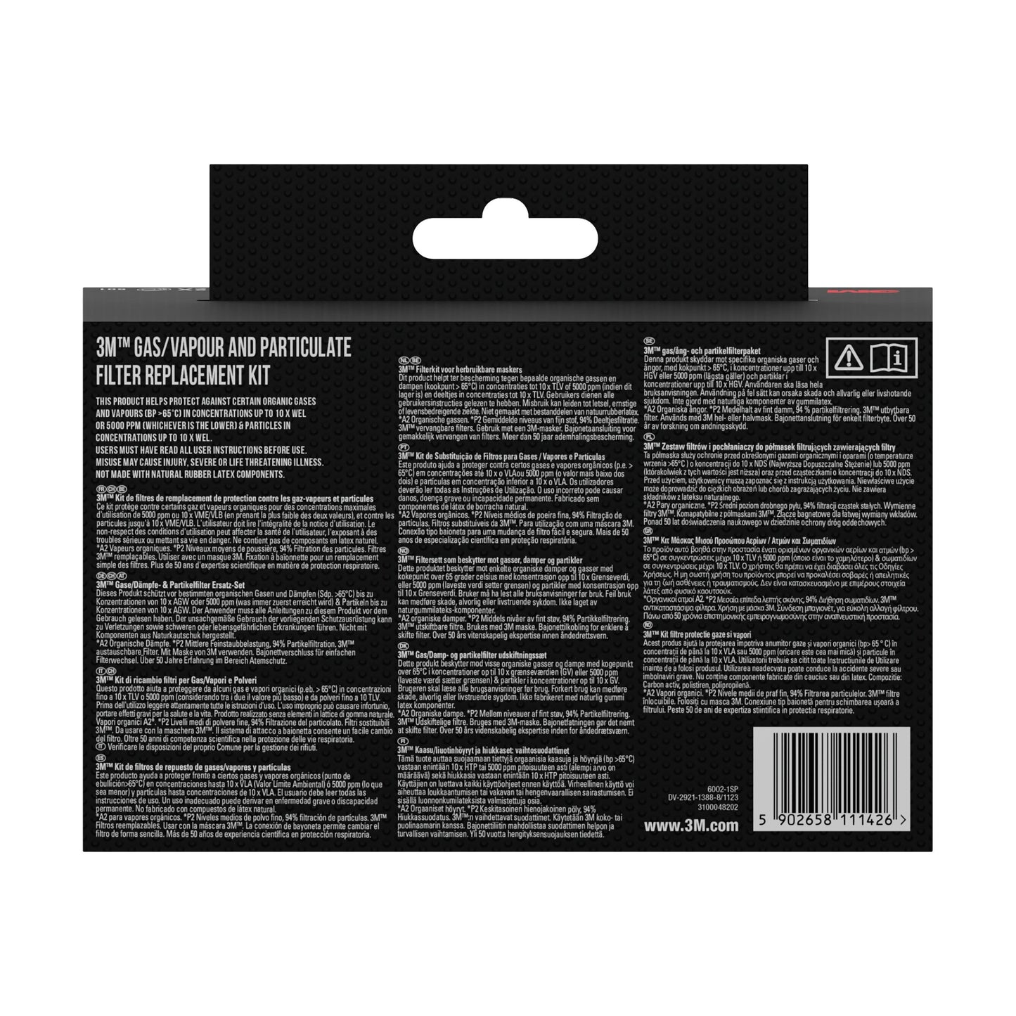 3M™ Filtersatz 6002-1, A2P2 organische Dämpfe (2x6055, 2x5925, 2x501) | Packung (1 Stück)