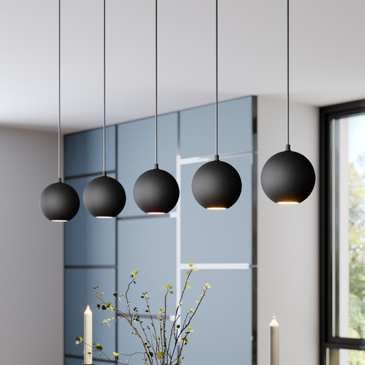 B-flokks Euluna hengiljós, miðnættis loftlampi, 5 ljós, GU10, svart 