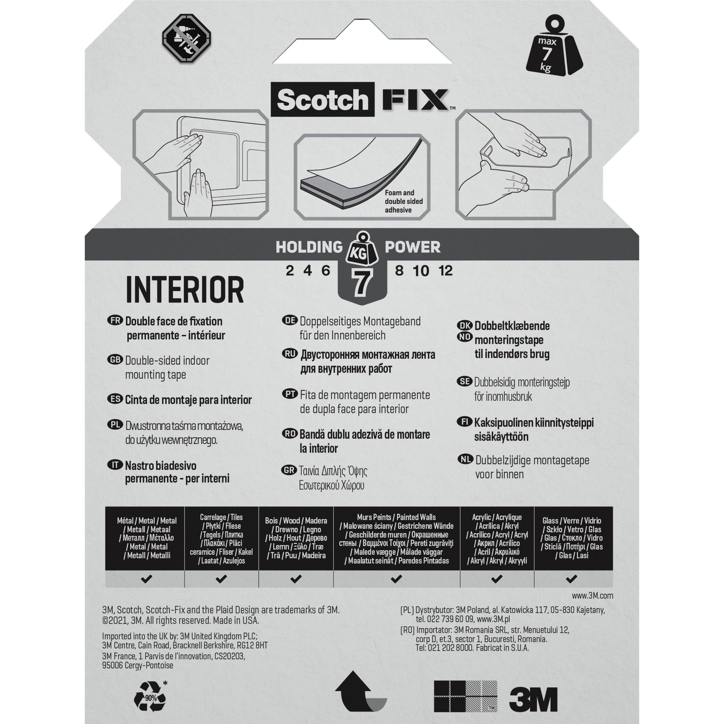 Scotch-FIX™ Doppelseitiges Innenmontageband