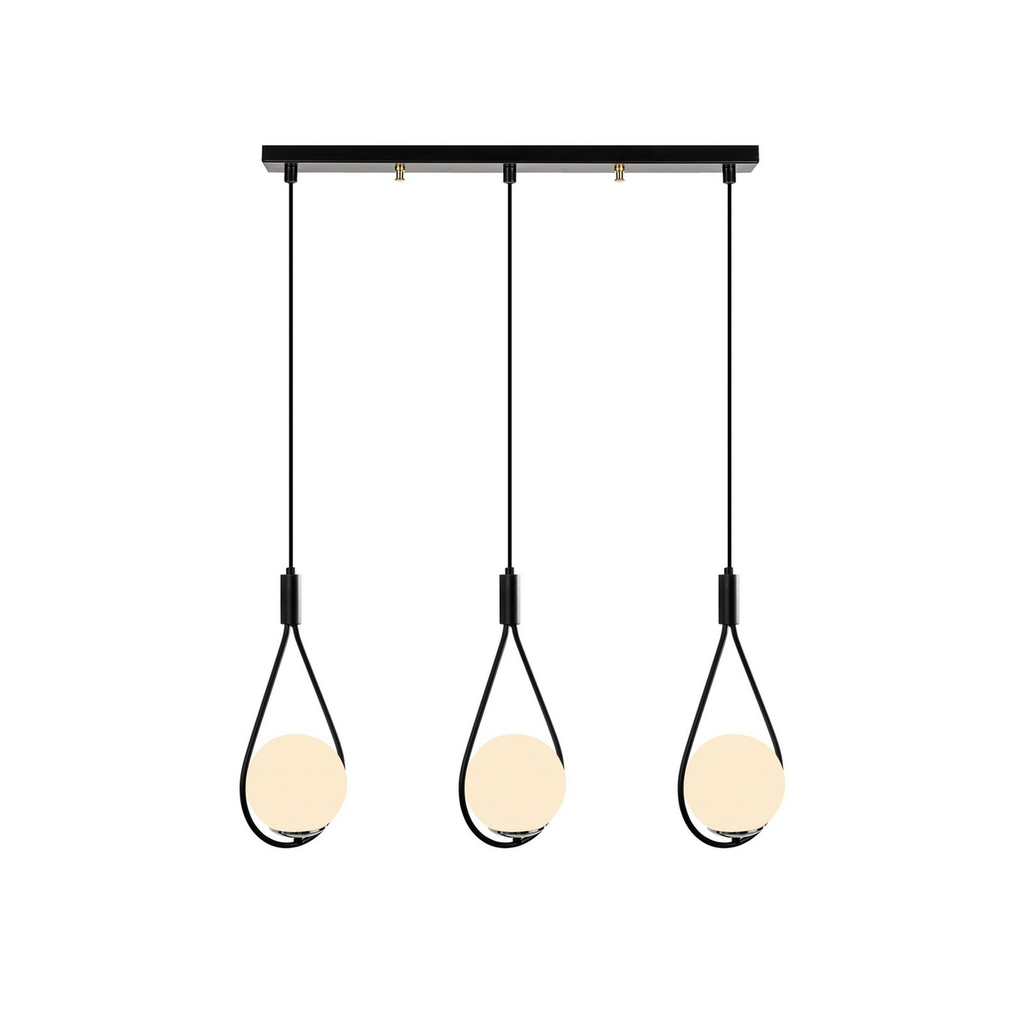 B-Ware Hängeleuchte Mudoni Mr 939 3 Flg. Linear Schwarz Opalglas Deckenlampe Lampe Spot