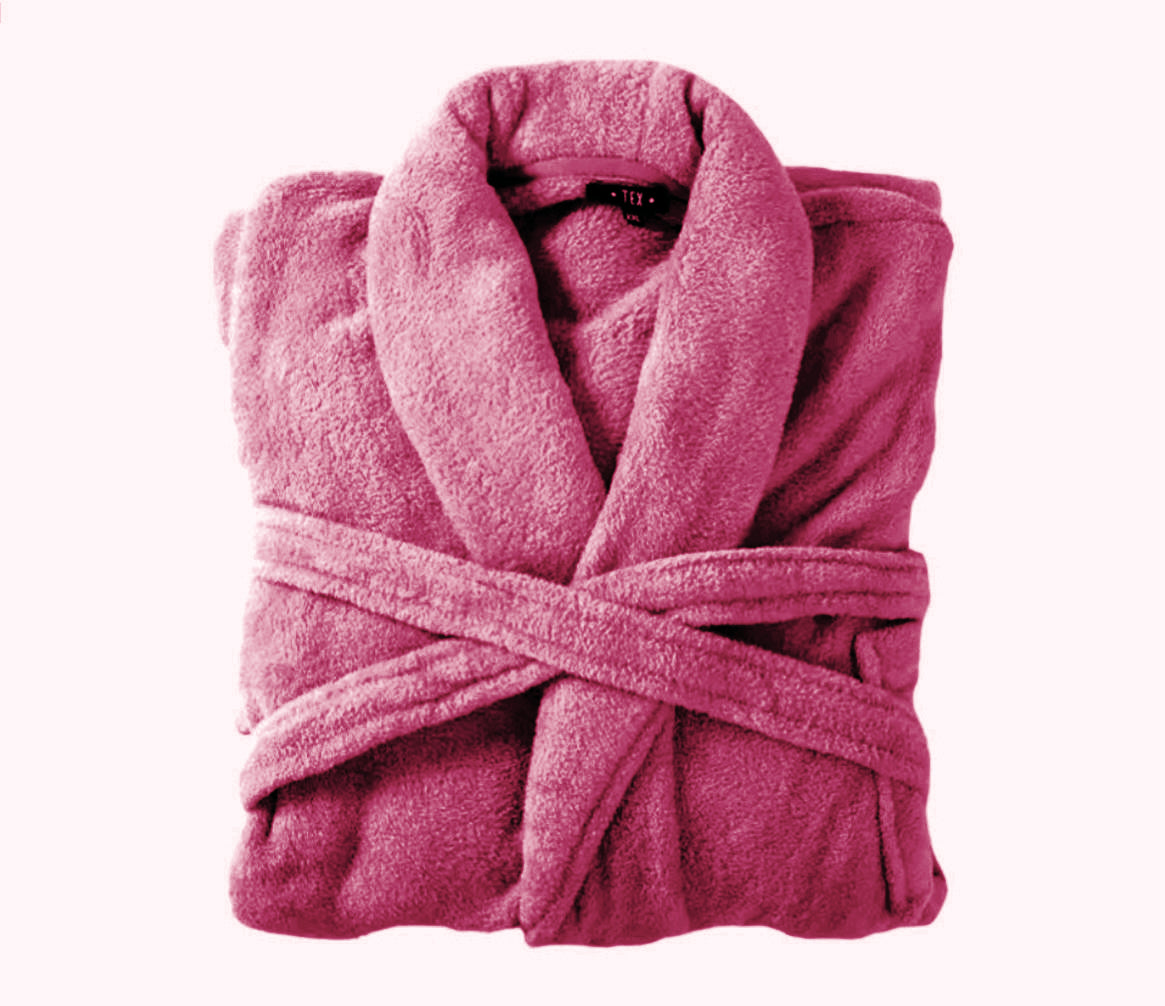 Bademantel flauschig » Saunamantel in Teddy-Plüsch Qualität » leichter/dünner Morgenmantel 100 cm lang » unisex