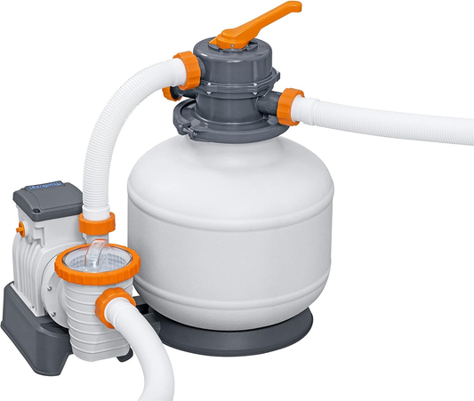 Bestway Flowclear sandsíukerfi, síudæla, sundlaugardæla, tímastillir, hvítt, á lager