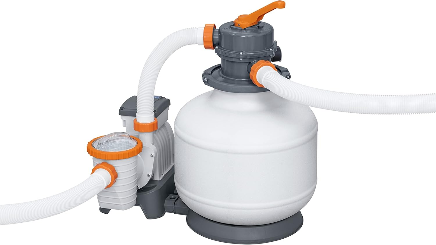 Bestway Flowclear sandsíukerfi, síudæla, sundlaugardæla, tímastillir, hvítt, á lager