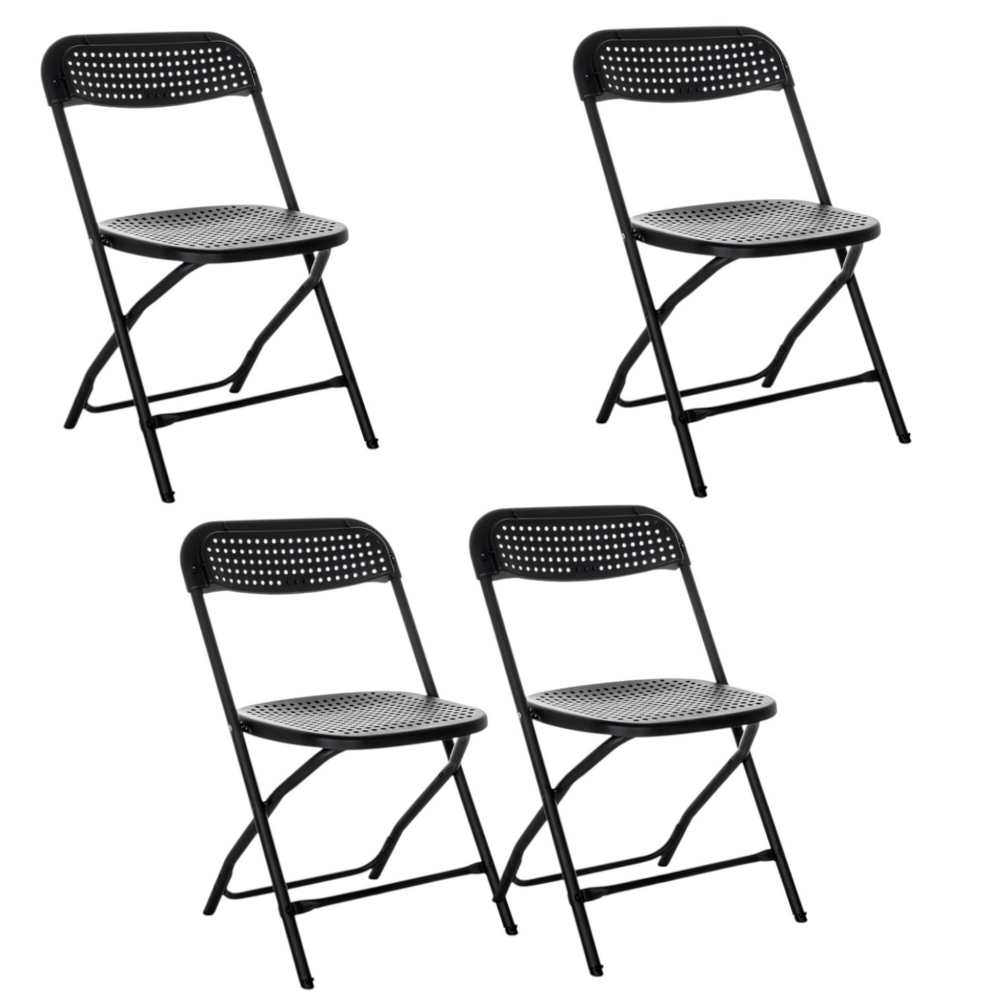 Gestastóll frá Hjh skrifstofu í B-flokki, samanbrjótanlegur stóll Tudela XXL Pro, plast, 4 stykki