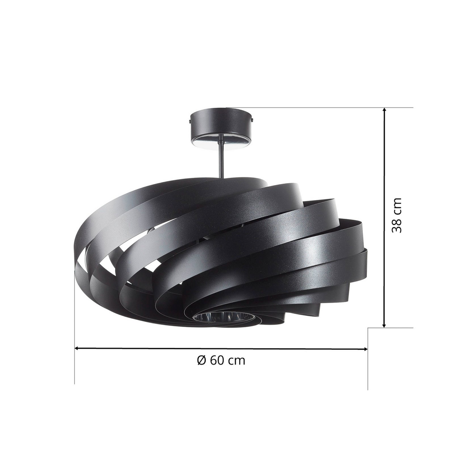 B-flokks Euluna Vento loftljós, hengiljós, svart, ø 60928 