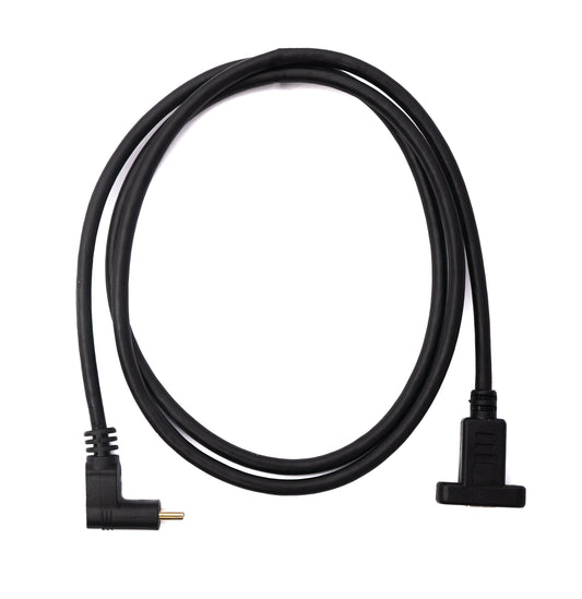 SYSTEM-S USB 3.1 Kabel 100 cm Typ C Stecker zu Buchse Schraube Winkel in Schwarz