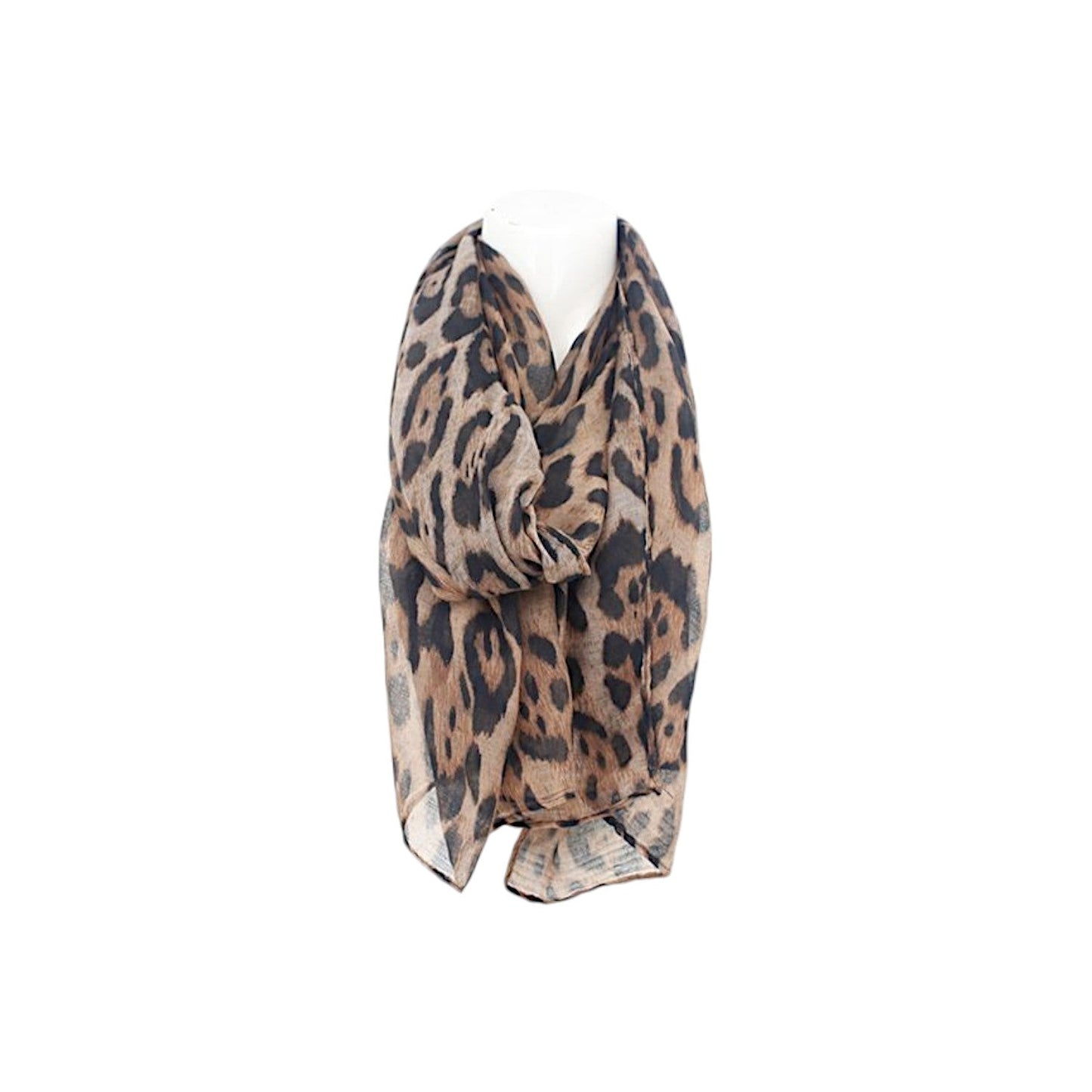 Sommer Damen Schal » Wilde Katze Leo-Print » leichter Sommerschal 180 x 80 cm » Halstuch mit Leoparden Muster » Damenschal weich & dünn