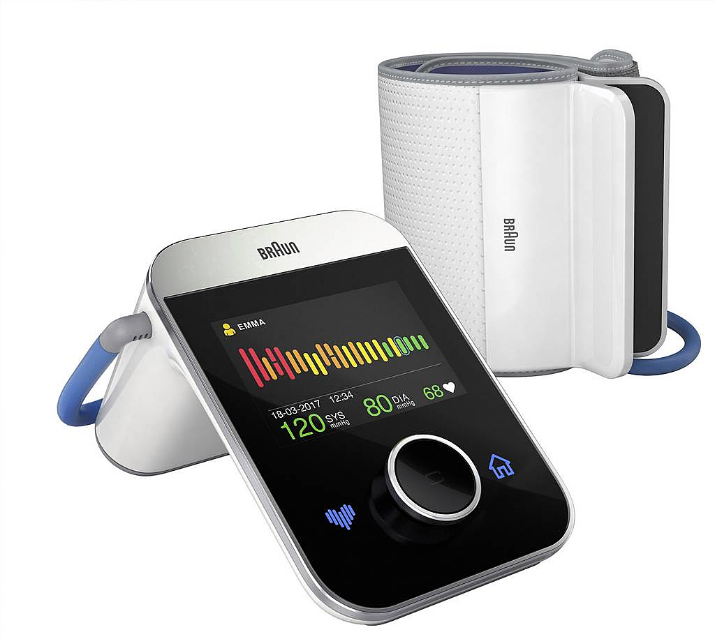 Braun Activ Scan 9 blóðþrýstingsmælir fyrir upphandlegg, B-flokks, heilsutæki, mælitæki, svart