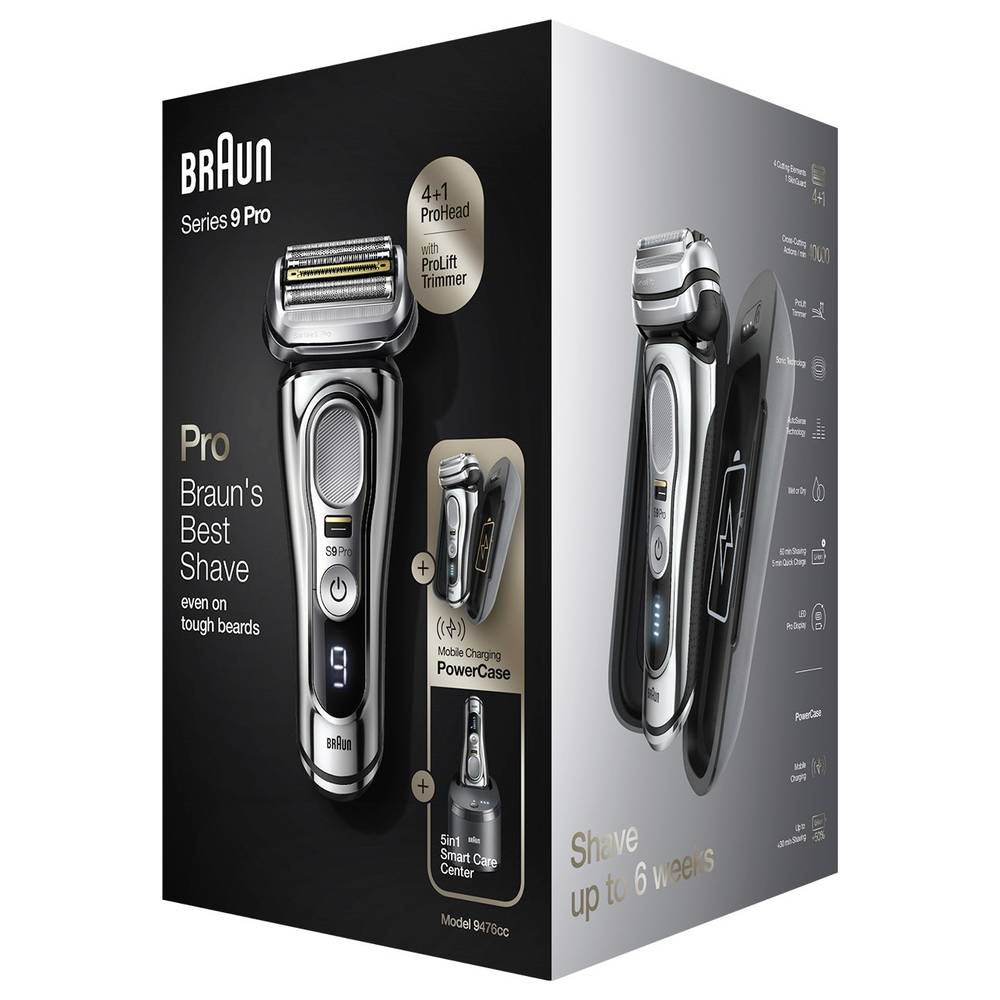 Braun Series 9 9496cc SW 9496cc rakvél með filmu, silfurlituð, á lager.