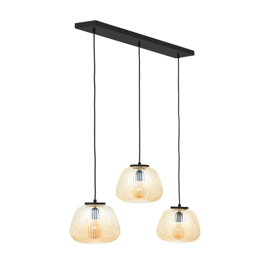 B-flokks Brilliant hengilampi, Kaizen gulbrúnn, 3 ljós. Sjá texta/mynd.