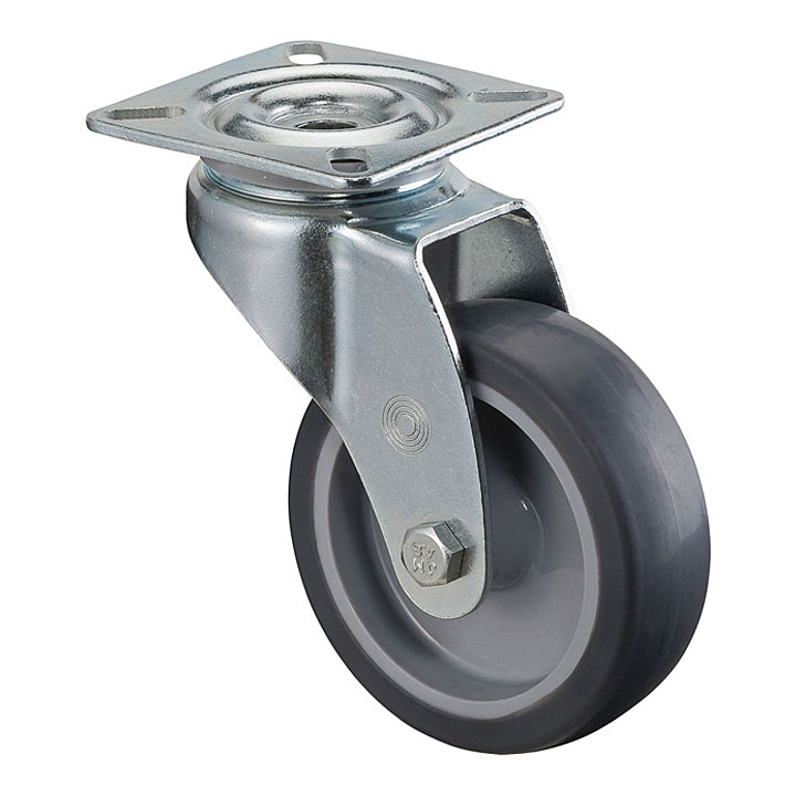 Hjól af B-flokki, snúningshjól, hjól úr hitaplastgúmmíi, ø 75 mm, 60 kg, 8 stykki