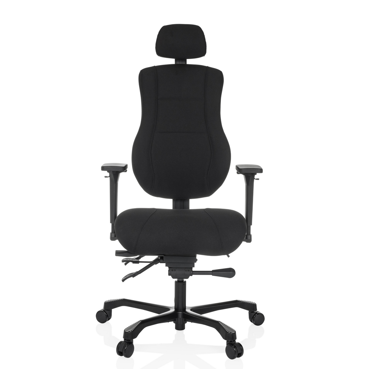 Snúningsstóll frá Hjh skrifstofu í B-flokki fyrir vaktavinnu, úr dúkhúsgögnum, svartur