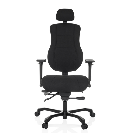 Snúningsstóll frá Hjh skrifstofu í B-flokki fyrir vaktavinnu, úr dúkhúsgögnum, svartur