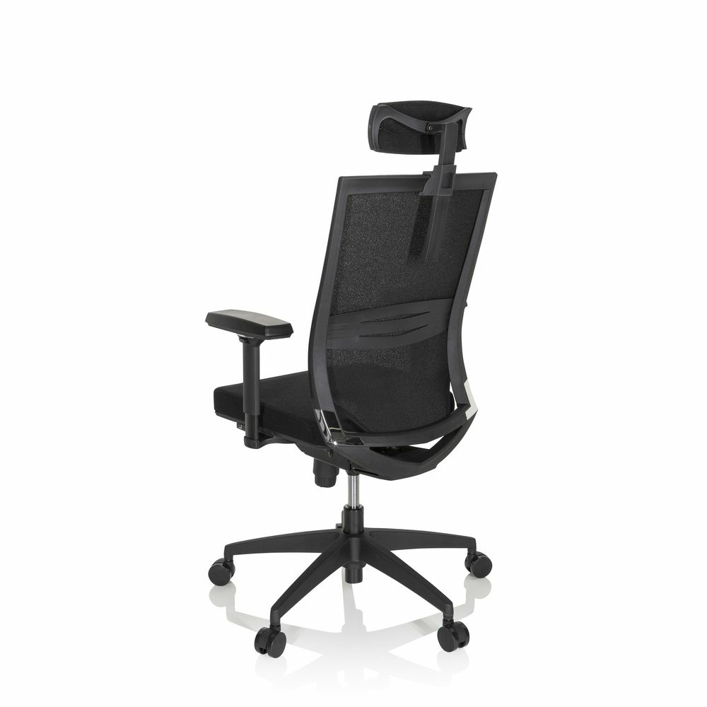 Hjh Office Porto Max High I faglegur skrifstofustóll, svartur snúningsstóll, vinnustóll