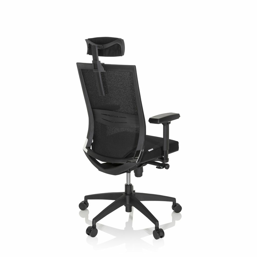 Hjh Office Porto Max High I faglegur skrifstofustóll, svartur snúningsstóll, vinnustóll