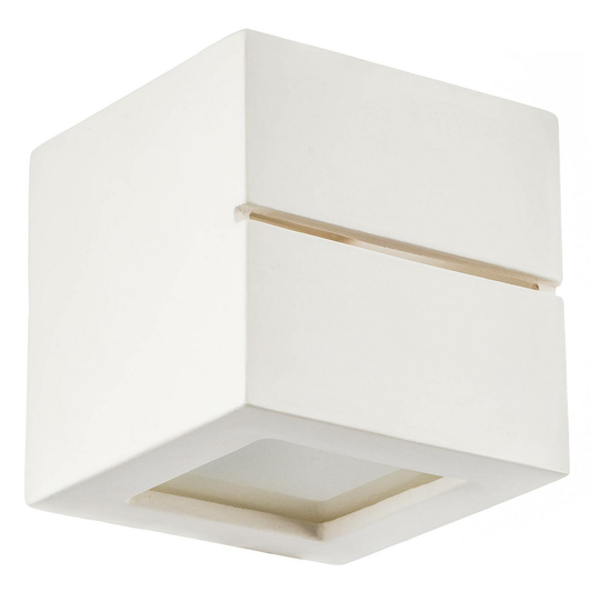 B-flokks Euluna veggljós, vegglampi, veggljós, keramik, hvítt að ofan, 15 x 15 cm