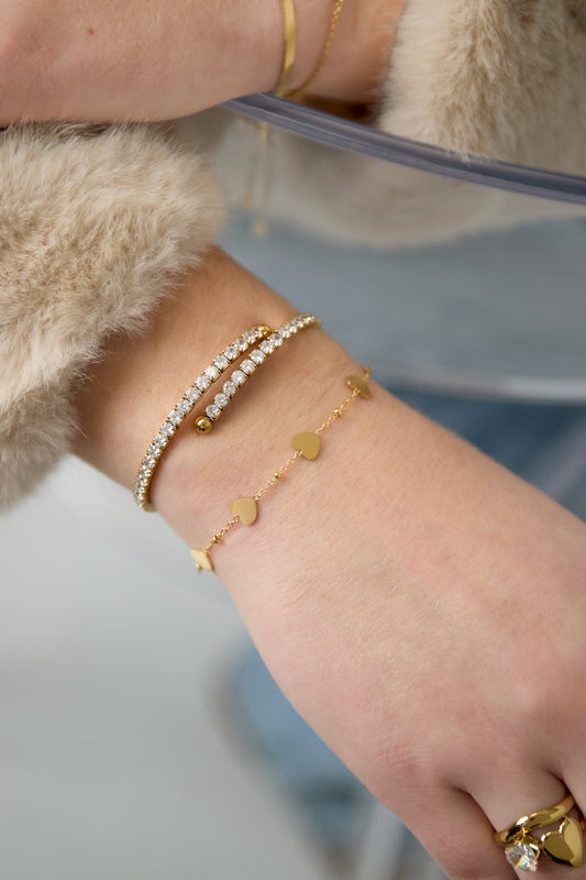 Edelstahl-Kettenarmbänder Herz Casual Daily Simple Series Damenschmuck