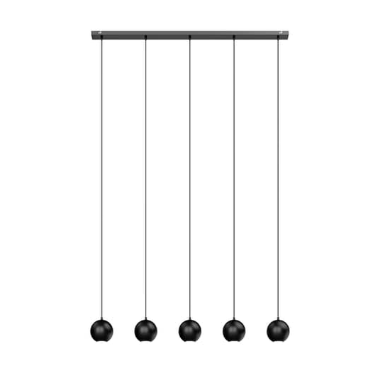 B-flokks Euluna hengiljós Miðnættis loftlampi 5 ljós Gu10 svart 758