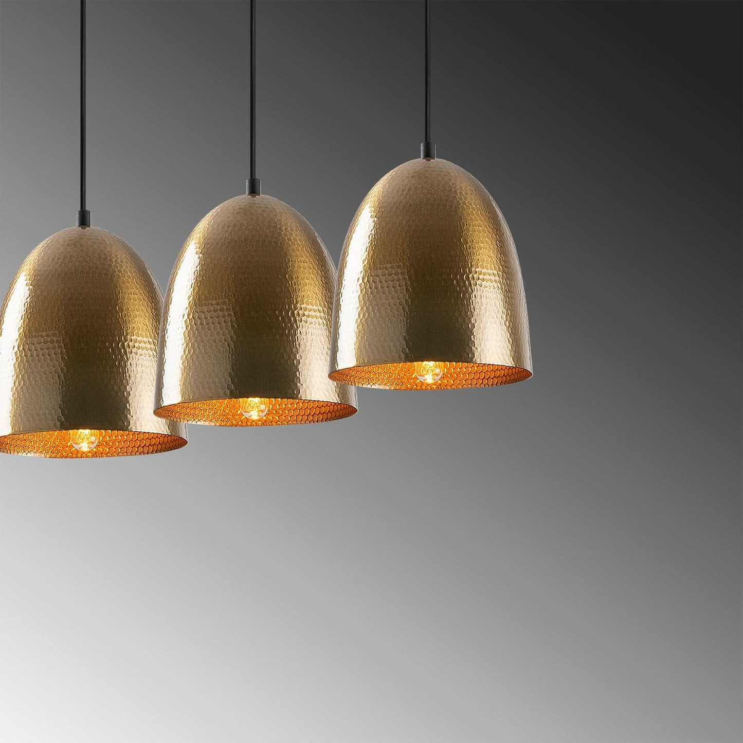 B-flokks hengiljós Tattoo 6172, antik gullmálmur, 3 ljós, löng loftlampi, kastljós