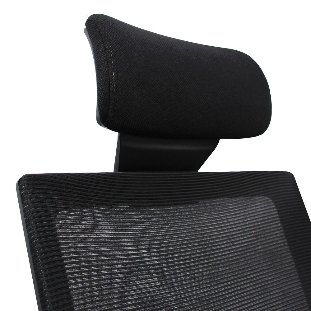 Hjh skrifstofustóll Captiva tölvusæti með áklæði og möskvabaki, svartur, á lager 