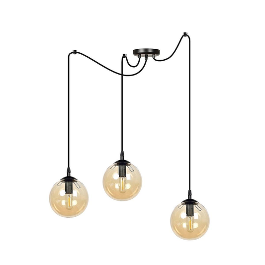 B-Ware Emibig Lighting Gigi Black Glass Globe Cluster Pendelleuchte Deckenleuchte Lampe