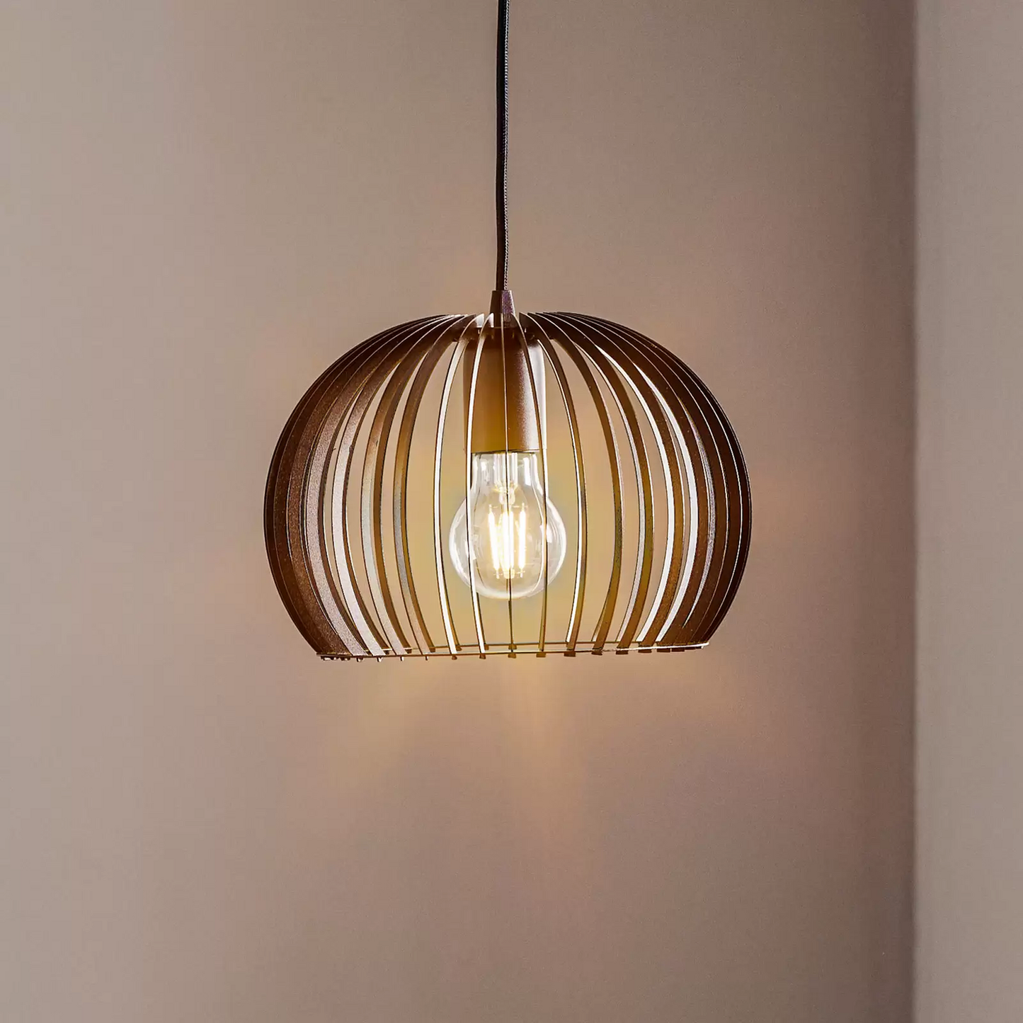 B-grade Euluna Larus pendant lamp, ceiling lamp made of black steel, single-bulb