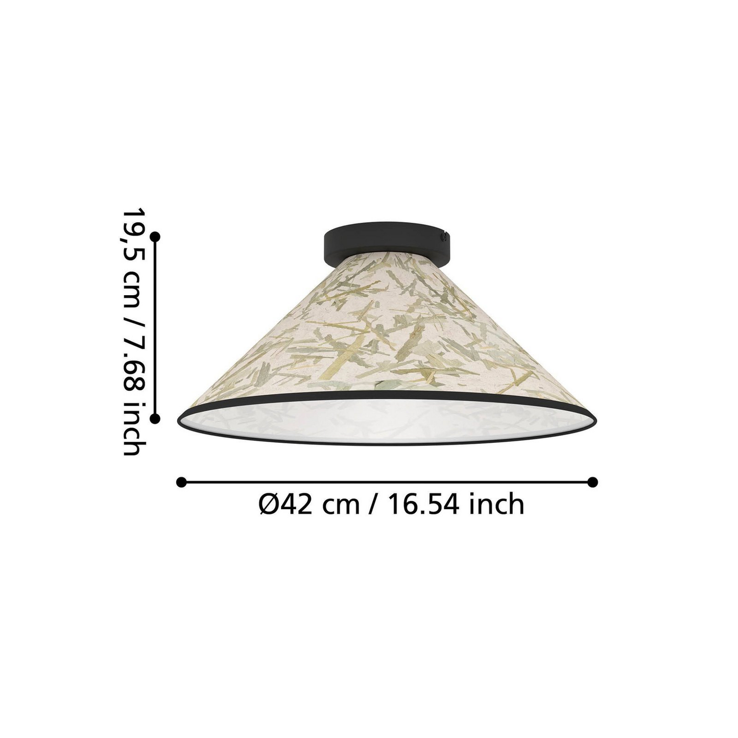 Eglo Oxpark loftljós í B-flokki, ø 42 cm, grænt, hvítt, svart efnislampa, ljós, kastljós