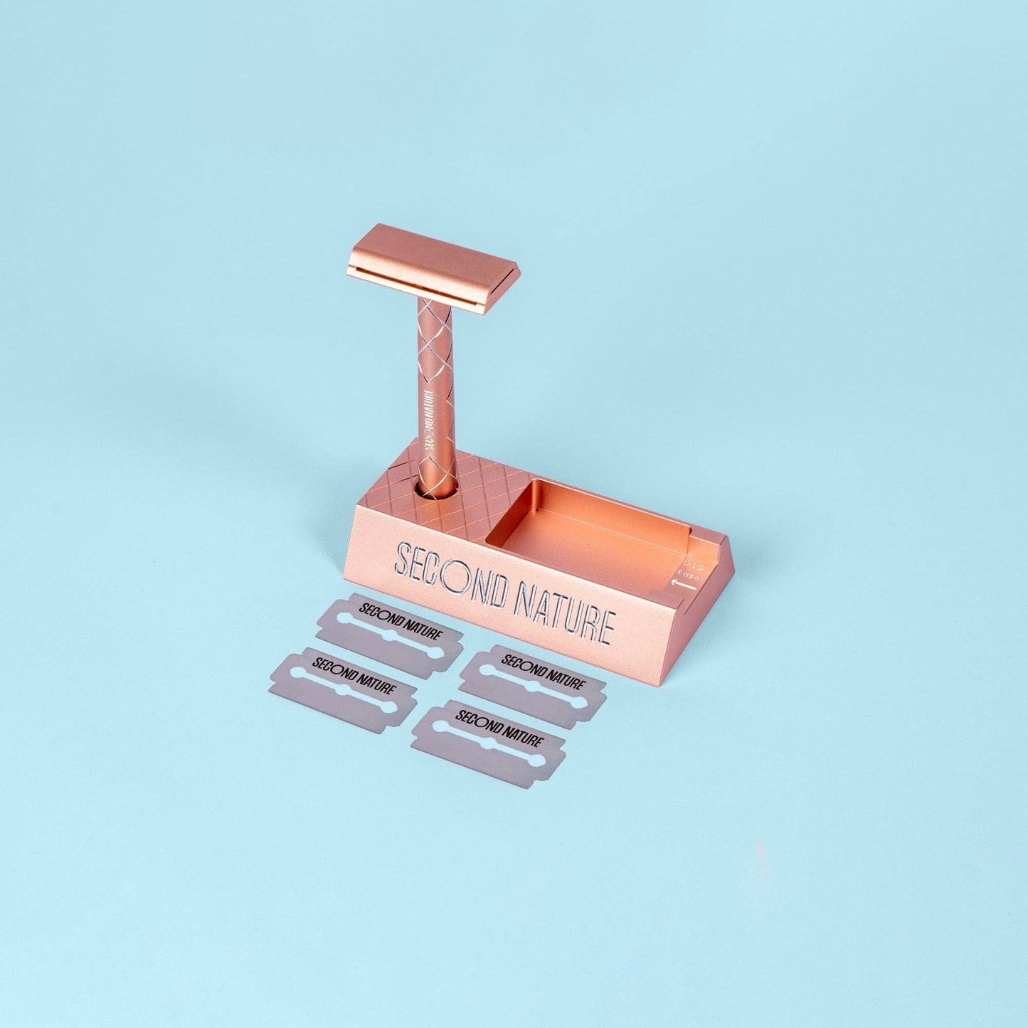 Raksett - öryggisrakvél með standi og blöðum -