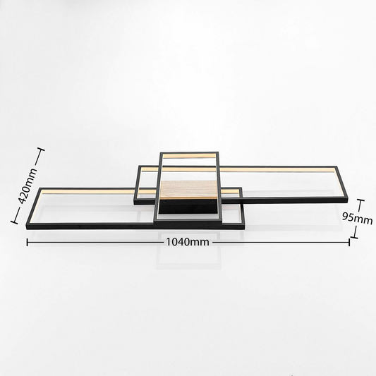 B-grade Lindby Emiljan LED ceiling lamp, pendant lamp, light fixture, LED 35W, aluminum, black, M462 