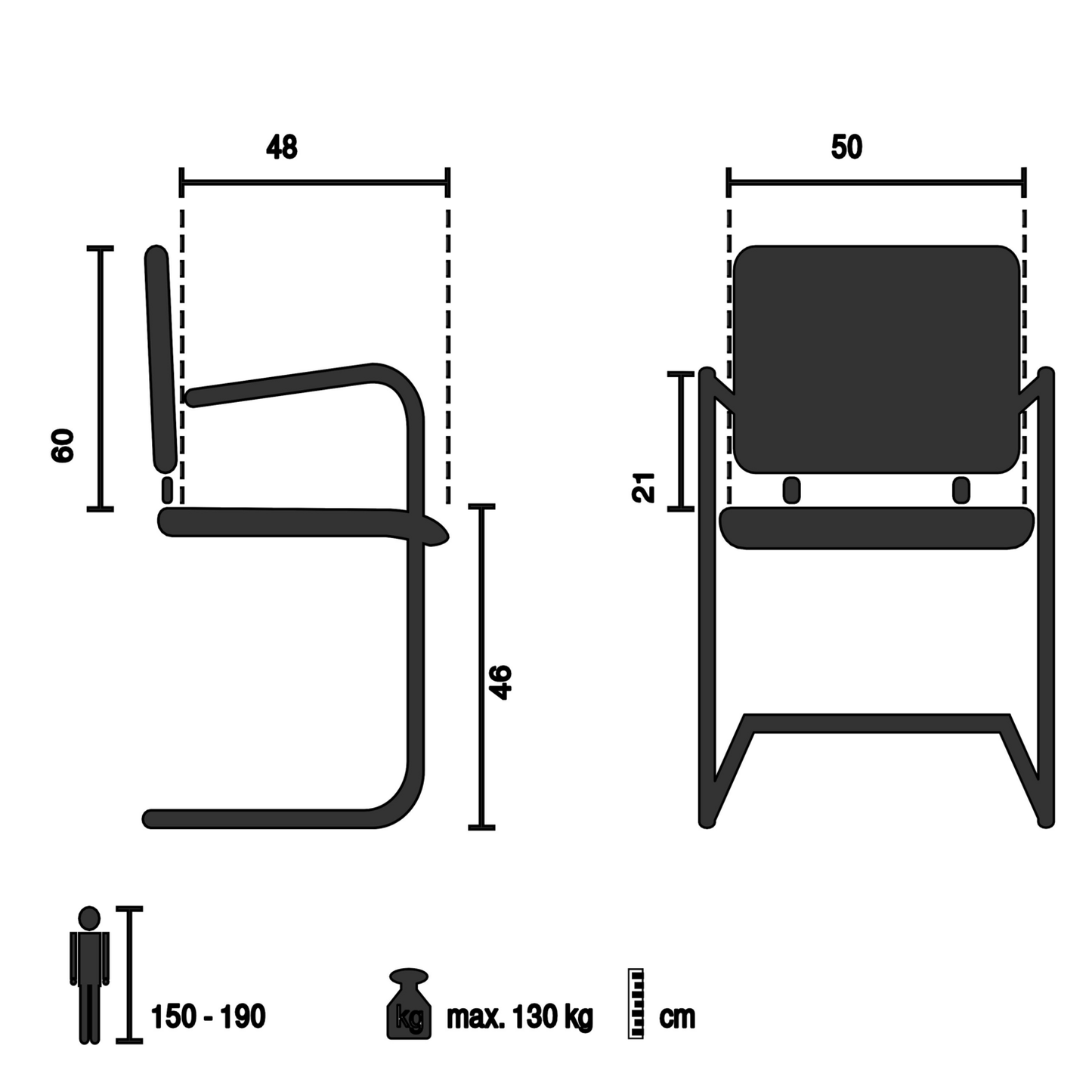 B-Ware Hjh Office Besucherstuhl Freischwinger Stuhl Miko Vb Netz Stoff Schwarz Stuhl526