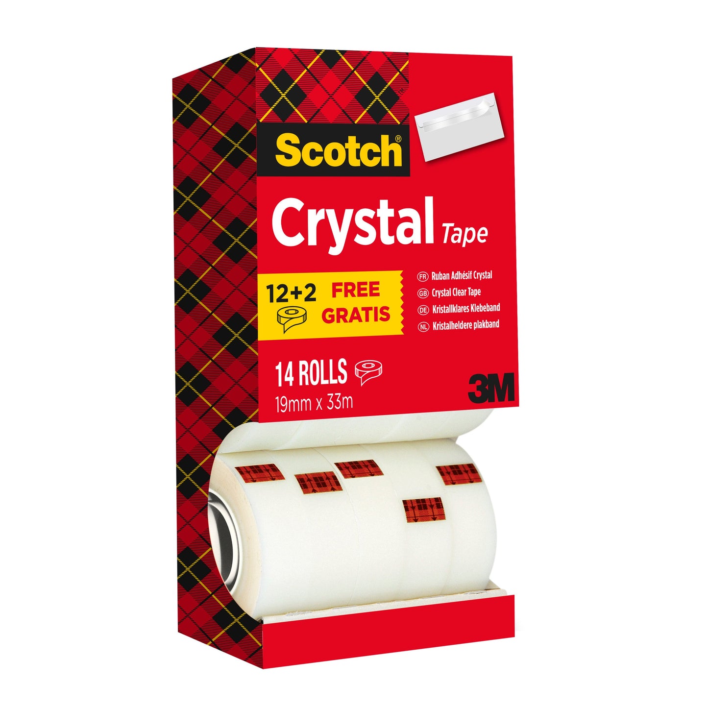 Scotch® Crystal Klebeband, Vorteilspack, 19 mm x 33 m, 14 Rollen  | Packung (1 Stück)