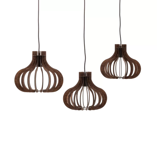 B-grade Lindby Lawenta pendant lamp with wooden shades, hanging light, lamp, light, spotlight