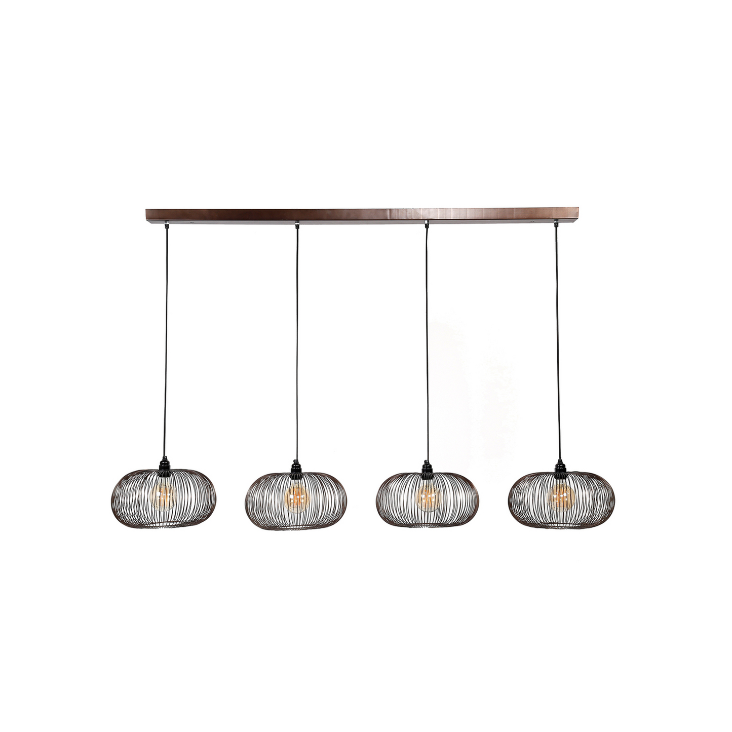 B-Ware Hängeleuchte Rippberg Schwarz Vierflammig Deckenlampe Deckenleuchte Lampe Spot