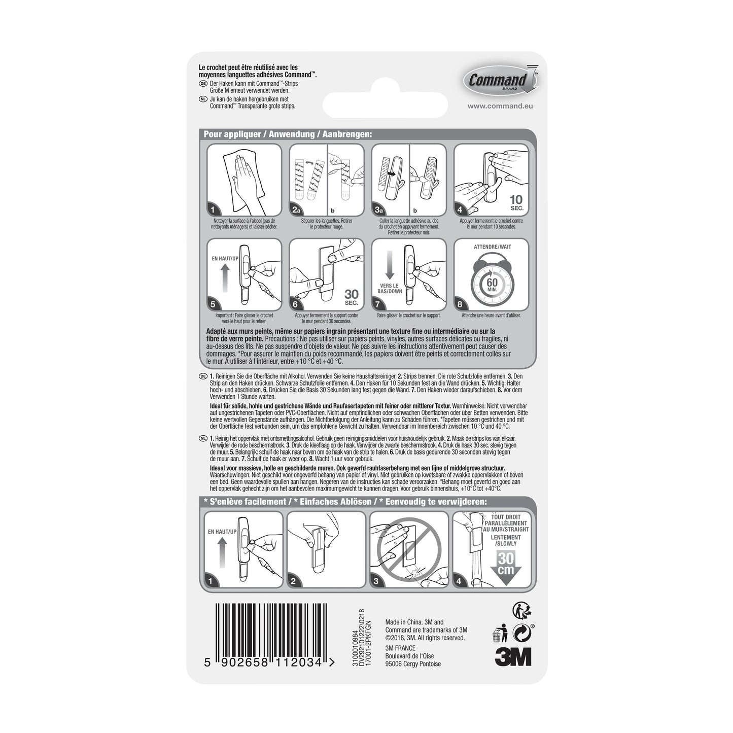 Mittelgroße Command™ Mehrzweckhaken M im Vorteilspack, 17001-2 | Packung (1 Stück)