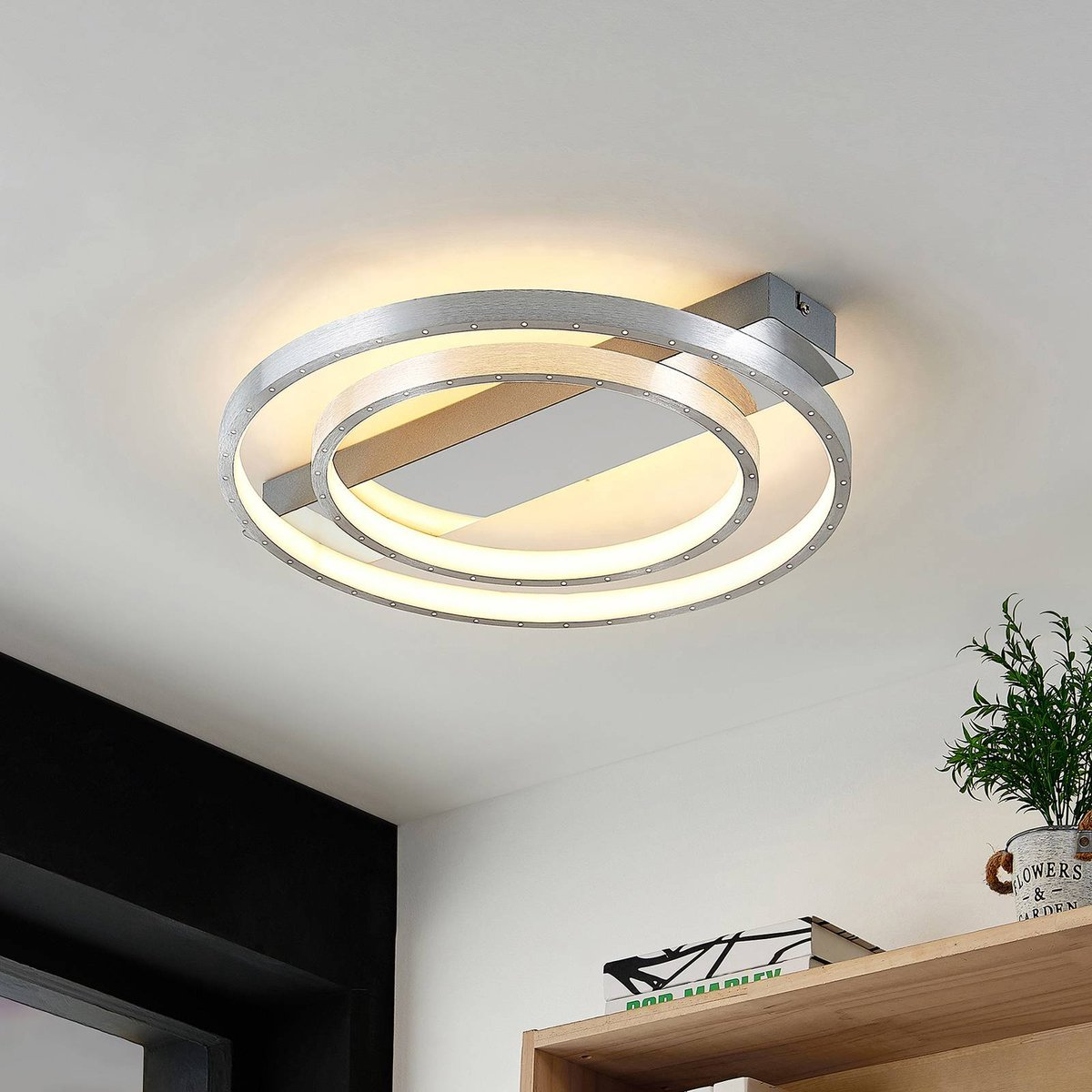 B-grade Lindby Eymen LED ceiling lamp, living room light, ceiling light 